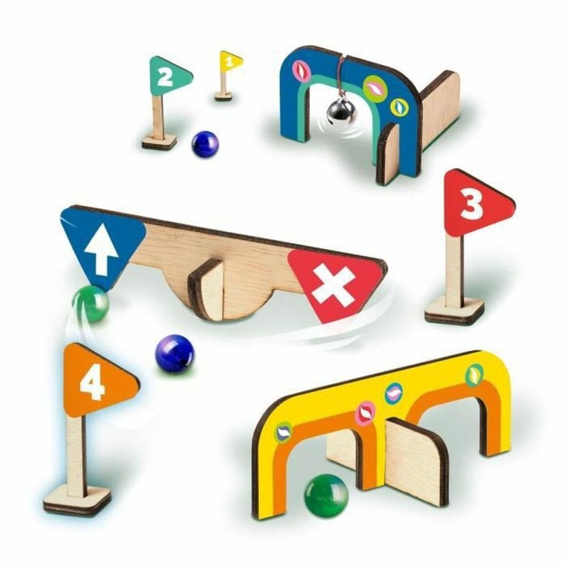 SES CREATIVE Wooden Minigolf Course Marble Set Three Years and Above