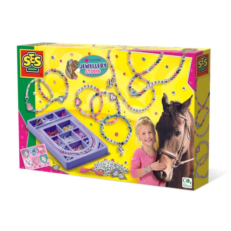 SES CREATIVE Jewellery Studio I Love Horses Jewellery Making Set, Fiv