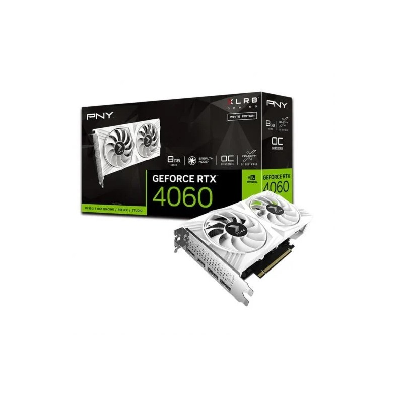 PNY GeForce RTX 4060 OC XLR8 Verto Ed. Blanca Tarjeta Grafica 8GB GDD