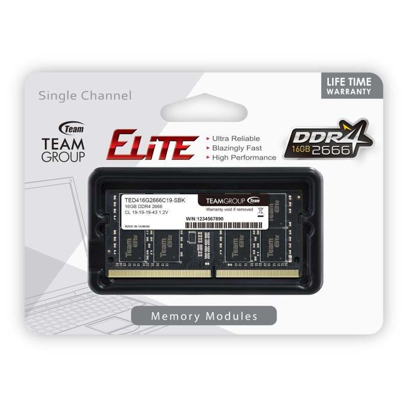 Team Group ELITE SO-DIMM DDR4 LAPTOP MEMORY memoria 16 GB 1 x 16 GB 2