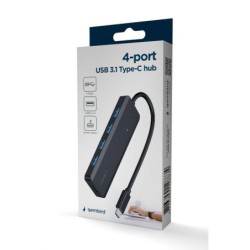 Gembird 4-port USB 3.1 (Gen 1) Type-C Hub Schwarz UHB-CM-U3P4P-01