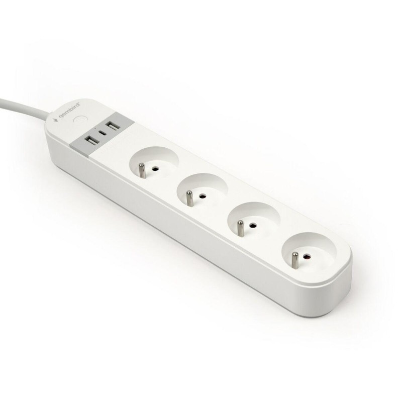 Gembird Smart Powerstrip USB Ladeger&auml;t 4 Steckdosen 1.5m TSL-PS-F4U-