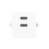 TRAVEL CHARGER 2USB-C 20W WHITE