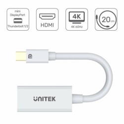 Unitek Videoadapter DisplayPort / HDMI Hvid