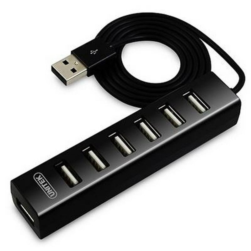 *HUB 7x USB2.0 BLACK Y-2160