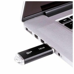 SILICON POWER Ultima U02 16GB USB 2.0 Sort Transparent