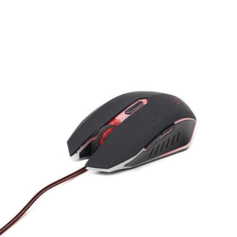 Gembird Mouse USB 2400 DPI Ambidestro Nero Rosso MUSG-001-R