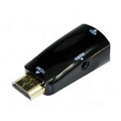 CableXpert Adattatore audio da HDMI a VGA a porta singola nero A-HDMI