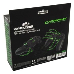 Esperanza Vanquisher Gamepad PC Sony PlayStation 3 Sort Gr&Atilde;&cedil;n