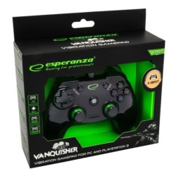 Esperanza Vanquisher Gamepad PC Sony PlayStation 3 Sort Gr&Atilde;&cedil;n