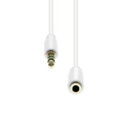 Mini-Jack 4-Pin Slim Extension Cable White 1M