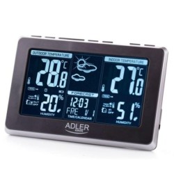 Adler Weather station AD 1175 Black, White Digital Display, Remote Se