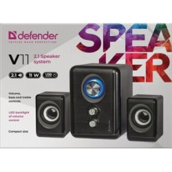 Defender loudspeakers V11, 2.1, 11W, black, volume control, 40Hz~18kHz