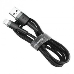 Baseus Lightning Cafule Cable 2.4A 1m Gray + Black (CALKLF-BG1)