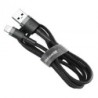 Baseus Lightning Cafule Cable 2.4A 1m Gray + Black (CALKLF-BG1)