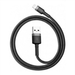 Baseus Lightning Cafule Cable 2.4A 1m Gray + Black (CALKLF-BG1)