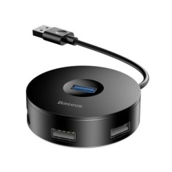 Baseus HUB Round box adapter (USB3.0 to USB3.0*1 + USB2.0*3) Black (C