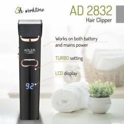 Adler AD 2832 Hair clipper, Corded/Cordless, Running time 3h, Black