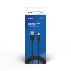 SAVIO USB 2.0 USB Type-C kabel 2m Sort