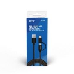 SAVIO USB 2.0 USB Type-C kabel 1m Sort