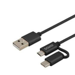 SAVIO USB 2.0 USB Type-C kabel 1m Sort