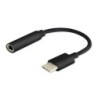 SAVIO AK-35/B USB-C til hovedtelefon jackstikadapter 12cm