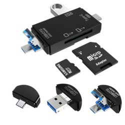 Czytnik Vakoss VAKOSS CZYTNIK KART 6W1 USB A/ MICRO USB/ USB C/ SD/ M