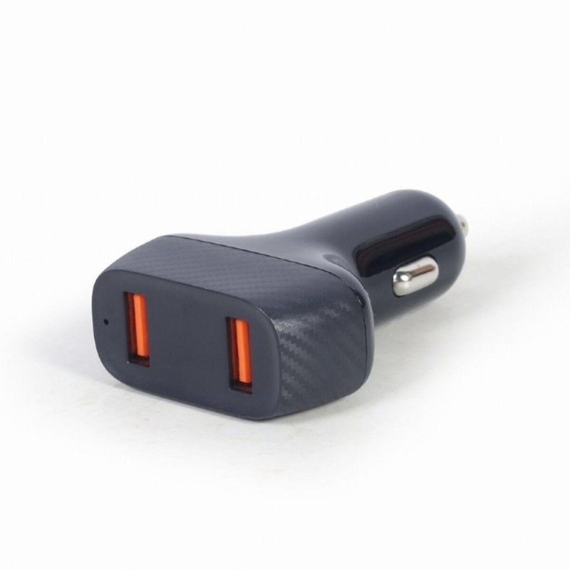 Caricabatteria da auto veloce USB a 2 porte Gembird QC3.0 36 W nero -