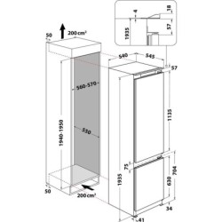 Whirlpool Everest ART 9811 SF2 K&Atilde;&cedil;leskab/fryser Bund-fryser Hvid