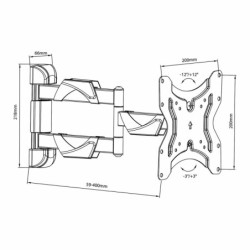 Maclean MC-742 Justerbar arm Fladt panel 13-42