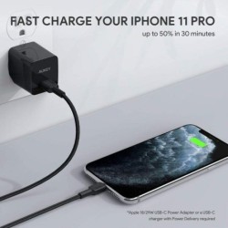 AUKEY CB-CL03 USB cable Quick Charge USB C-Lightning 2m Black