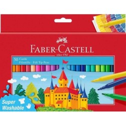 Faber-Castell - Felt Tip Pen Castle Pack of 50 in Cardboard Box (5542