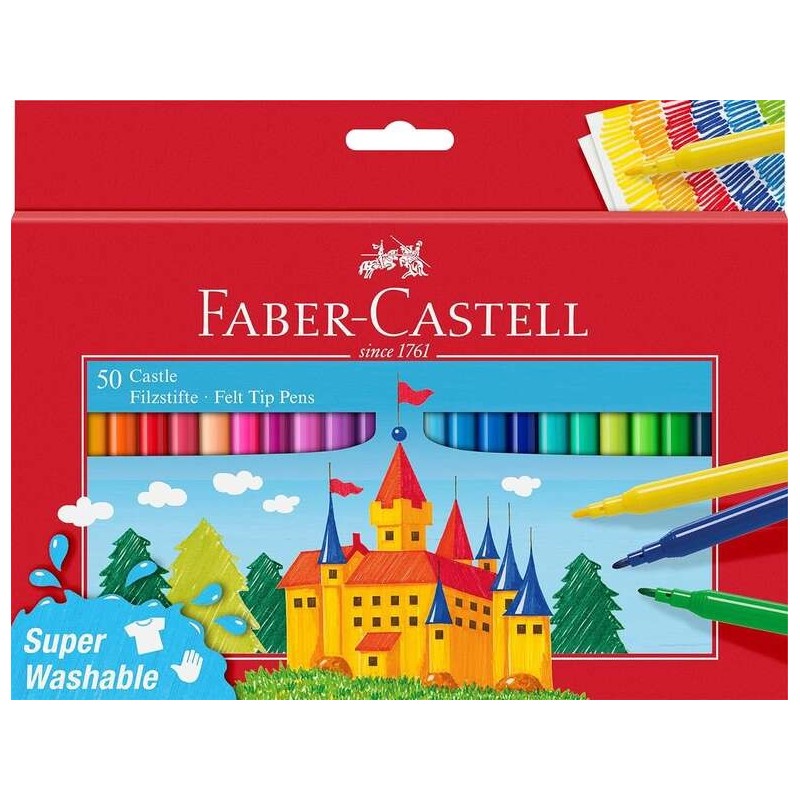 Faber-Castell - Felt Tip Pen Castle Pack of 50 in Cardboard Box (5542