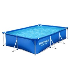 Bestway 56404 Steel Pro Frame Pool ohne Pumpe 300x201x66 cm eckig blau