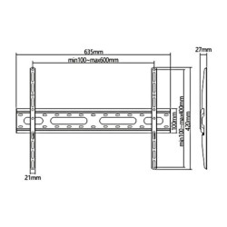 Maclean MC-939 Economy TV Mount Bracket Max Vesa 600x400 37-70 45kg B