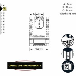 Master Lock Vorh&Atilde;&curren;ngeschloss mit 8-kantiger 28mm B&Atilde;&frac14;ge M1177EURDCC