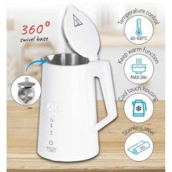 Adler Kettle AD 1345w Electric, 2200 W, 1.7 L, Stainless steel, 360&Acirc;