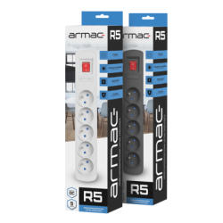 ARMAC R5 PROTECTING POWER STRIP 5X SOCKETS, 3M CABLE, GRAY