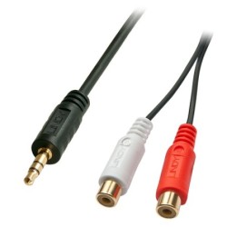 Lindy 35678 cavo audio 025 m 2 x RCA 35mm Nero Rosso Bianco