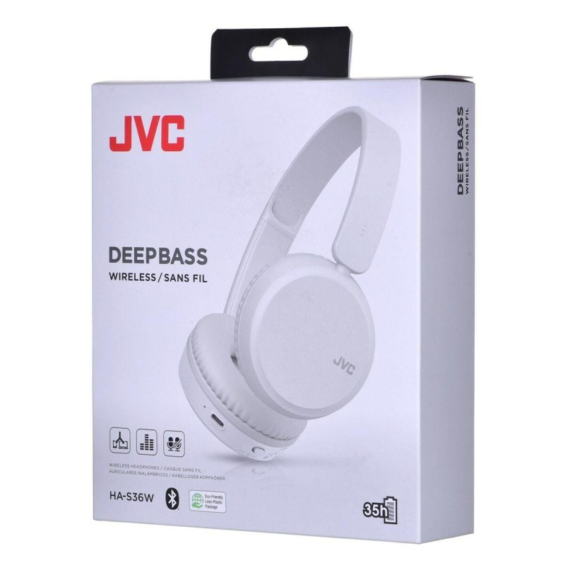 JVC HA-S36W Cuffie Wireless A Padiglione Musica e Chiamate Bluetooth 