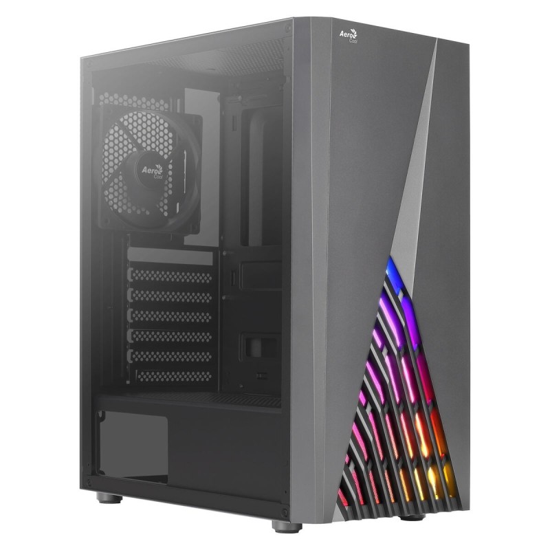 Aerocool DELTA BKV1 ATX PC Case RGB Front Full Side Window 12cm Fan B