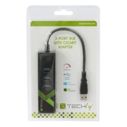 Techly 105803 Karta sieciowa / adapter USB-A 3.0 Gigabit Ethernet RJ4