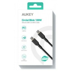 Aukey USB-C Cable in Silicone, 100W, 1m - Black