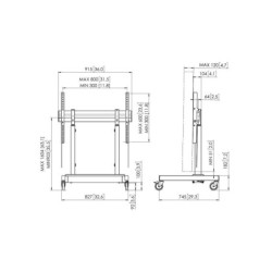 Vogels RISE 3205 Trolley mit motorisiertem Display-Lift - Einzelrad -