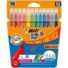 Bic Kids Couleur Pack de 12 Rotuladores - Punta Mediana - Lavable - C