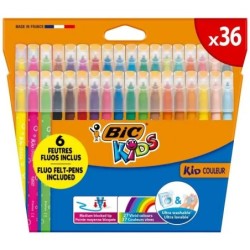 Bic Kids Couleur Pack de 36 Rotuladores - Punta Mediana - Lavable - C