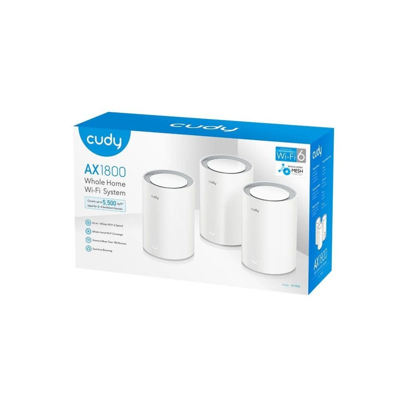 Cudy M1800 Pack de 3 Sistemas WiFi 6 Mesh AX1800 Dual Band - 1201Mbps