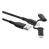 EWENT 3 EN 1, USB-A a Lightning, USB-C y Micro-USB