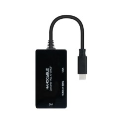 Nanocable Conversor USB-C a HDMI/DVI/VGA 20 cm