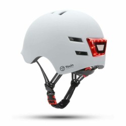 YOUIN Casco con LED frontal/trasero BLANCO talla M